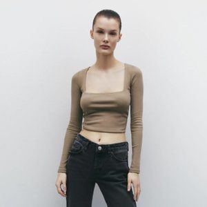 ZARA SQUARE NECK SHIRT